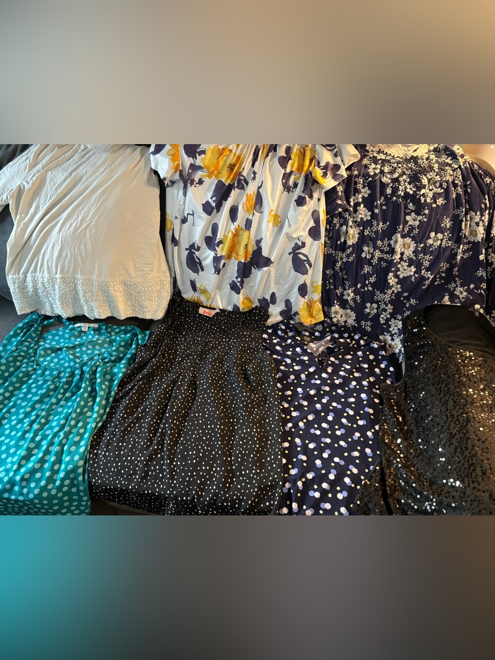 BUNDLE Women’s XL Top Lot 7 Pc Talbots Jones NY George Floral Polka Dot